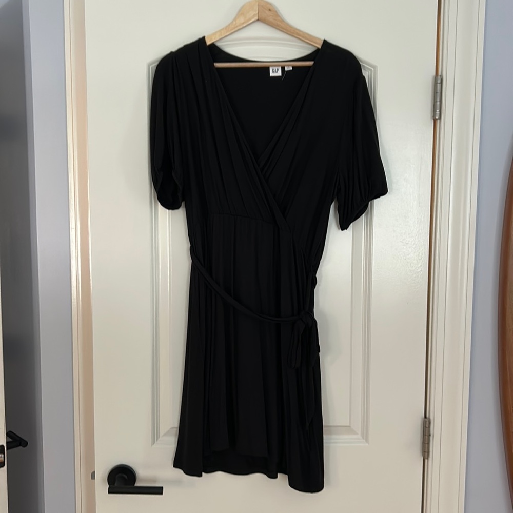 GAP Jersey Black Wrap Dress